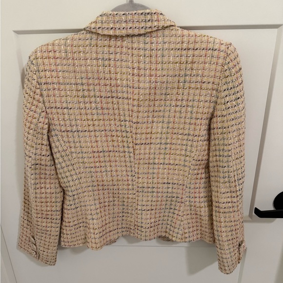 A.B.S. by Allen Schwartz Tweed Jacket Blazer Size 4 Pink Pastel Bouclé Made USA - Picture 5 of 5